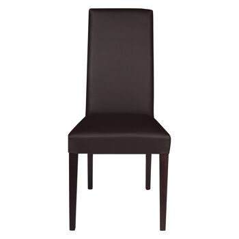 Chaise Dmora Classic en éco-cuir, pour salle à manger, cuisine ou salon, Made in Italy, cm 46x55h99, couleur marron 2