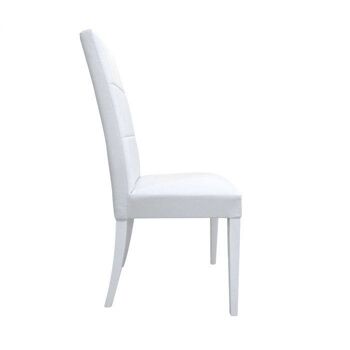 Chaise Dmora Classic en bois et éco-cuir, pour salle à manger, cuisine ou salon, Made in Italy, cm 46x55h99, assise h cm 47, couleur Blanc 3