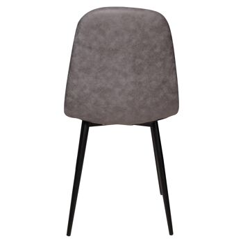 Chaise Dmora ColmenarVi, Chaise moderne en éco-cuir vieilli, structure en métal, Idéale pour salle à manger, cuisine ou salon, cm 56x45h87, Gris 3