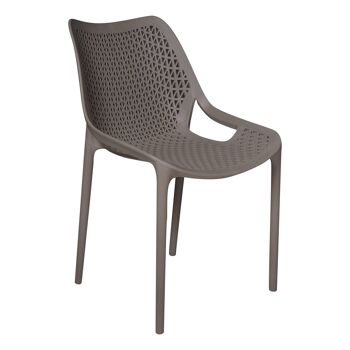 Chaise Dmora ConildelaF, Chaise moderne en polypropylène, chaise d'extérieur, Idéale pour salle à manger, cuisine ou salon, Cm 60x50h82, Gris 1