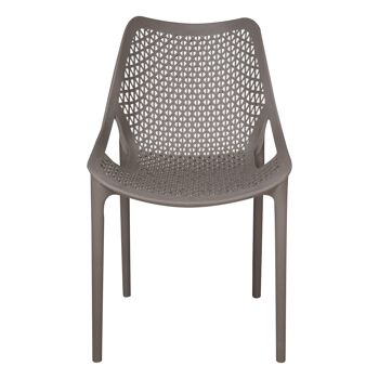 Chaise Dmora ConildelaF, Chaise moderne en polypropylène, chaise d'extérieur, Idéale pour salle à manger, cuisine ou salon, Cm 60x50h82, Gris 2