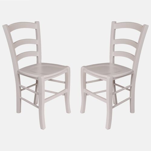 Dmora Sedia Coslada, Set di 2 Sedie classiche in legno color Bianco, Ideale per sala da pranzo, cucina o salotto, cm 46x42h87, con fondello in Legno