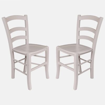 Dmora Sedia Coslada, Set di 2 Sedie classiche in legno color Bianco, Ideale per sala da pranzo, cucina o salotto, cm 46x42h87, con fondello in Legno