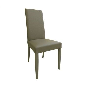 Chaise Dmora Cubelles, Chaise moderne en bois avec revêtement en cuir écologique, Idéal pour salle à manger, cuisine ou salon, Cm 46x54h98, Gris 2