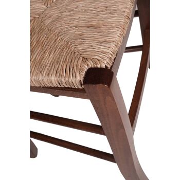 Chaise Dmora Cuenca, Ensemble de 2 chaises classiques en bois de couleur noyer, idéales pour la salle à manger, la cuisine ou le salon, cm 44x45h87, avec assise en paille 3