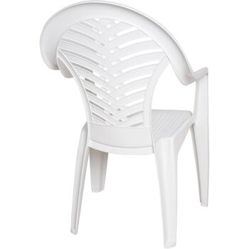 Chaise d'extérieur Dmora Acerra, Siège de jardin avec dossier haut, Fauteuil d'extérieur, 100% Made in Italy, Cm 58x56h94, Blanc 2