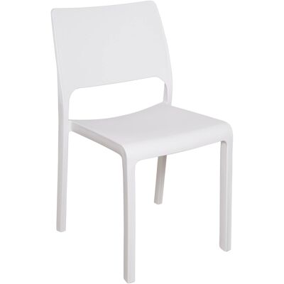 Dmora Sedia da esterno Ancona, Seduta da giardino, Sedia per tavolo da pranzo, Poltrona outdoor, 100 % Made in Italy, Cm 46x52h82, Bianco