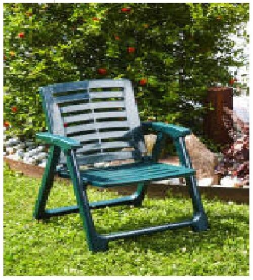Dmora Sedia da esterno Bagheria, Seduta da giardino pieghevole, Poltrona outdoor, 100 % Made in Italy, Cm 55x54h82, Verde
