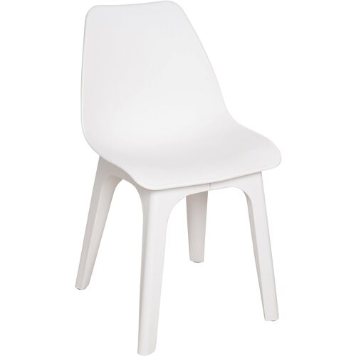 Dmora Sedia da esterno Barletta, Seduta da giardino, Sedia per tavolo da pranzo, Poltrona outdoor, 100 % Made in Italy, Cm 45x50h81, Bianco