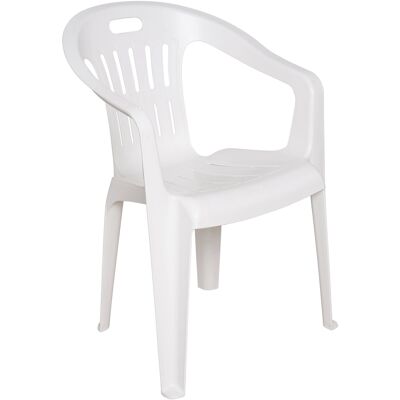 Dmora Sedia da esterno Bisceglie, Seduta da giardino, Sedia per tavolo da pranzo, Poltrona outdoor, 100 % Made in Italy, Cm 56x55h78, Bianco