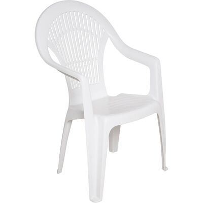 Dmora Sedia da esterno Padova, Seduta da giardino, Sedia per tavolo da pranzo, Poltrona outdoor, 100 % Made in Italy, Cm 58x56h93, Bianco