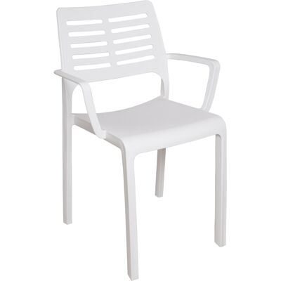 Dmora Sedia da esterno Rimini, Seduta da giardino, Sedia per tavolo da pranzo, Poltrona outdoor, 100 % Made in Italy, Cm 58x53h82, Bianco