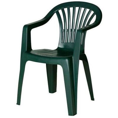 Dmora Sedia da esterno Spoleto, Seduta da giardino, Sedia per tavolo da pranzo, Poltrona outdoor, 100 % Made in Italy, Cm 55x54h82, Verde