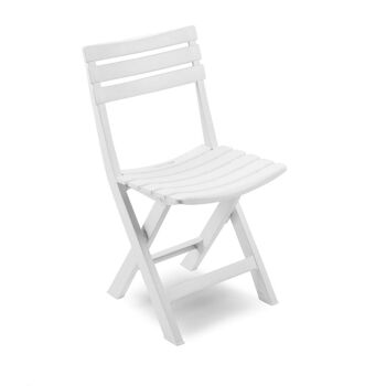 Dmora Chaise d'extérieur Terni, Siège de jardin pliant, Chaise pour table à manger, Fauteuil d'extérieur, 100% Made in Italy, Cm 44x41h78, Blanc