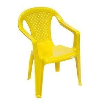 Chaise d'extérieur Dmora Tivoli, Siège de jardin, Chaise pour enfants, Fauteuil d'extérieur, 100% Made in Italy, Cm 38x38h52, Jaune