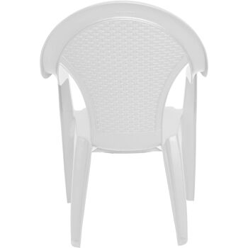 Dmora Chaise d'extérieur Varese, Siège de jardin, Chaise pour table à manger, Fauteuil d'extérieur, 100% Made in Italy, Cm 56x58x94, Blanc 6