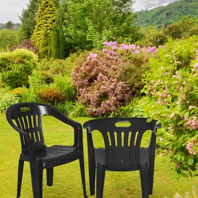 Dmora Sedia da esterno Velletri, Seduta da giardino, Sedia per tavolo da pranzo, Poltrona outdoor, 100 % Made in Italy, Set da 4, Cm 56x55h78, Antracite