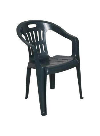 Dmora Velletri Chaise d'extérieur, siège de jardin, chaise pour table à manger, fauteuil d'extérieur, 100% Made in Italy, lot de 4, cm 56x55h78, vert 2
