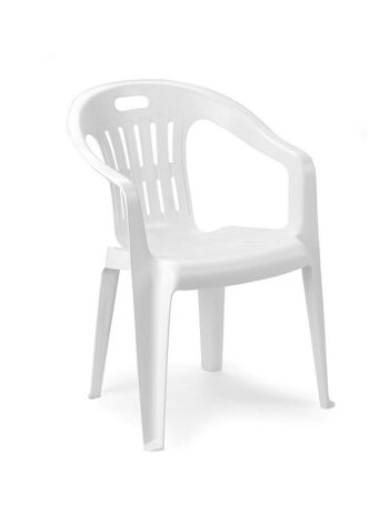 Dmora Velletri Chaise d'extérieur, siège de jardin, chaise pour table à manger, fauteuil d'extérieur, 100% Made in Italy, lot de 4, cm 56x55h78, blanc 2