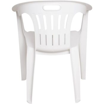 Dmora Velletri Chaise d'extérieur, siège de jardin, chaise pour table à manger, fauteuil d'extérieur, 100% Made in Italy, lot de 4, cm 56x55h78, blanc 4