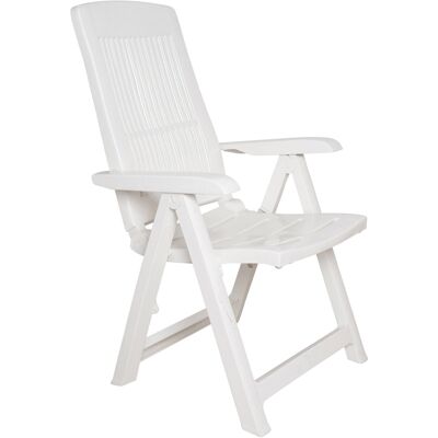 Dmora Sedia da esterno Viareggio, Seduta da giardino pieghevole, Poltrona outdoor, 100 % Made in Italy, Cm 58x62h108, Bianco