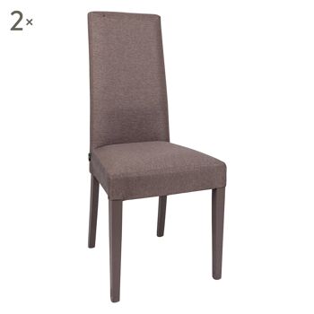 Chaise Dmora pour salon ou cuisine, style classique, assise en éco-cuir et structure en bois, cm 45x48,5h99, couleur Dove Grey 1