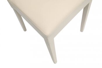 Chaise Dmora pour salon ou cuisine, style classique, assise en éco-cuir et structure en bois, cm 55x46h99, couleur sable 2