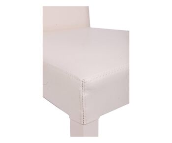 Chaise Dmora pour salon ou cuisine, style classique, assise en éco-cuir et structure en bois, cm 55x46h99, couleur sable 3
