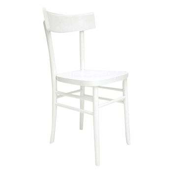 Chaise Dmora pour salon ou cuisine, style campagnard, bois laqué, cm 44x41h83, couleur Blanc 1