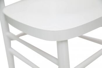 Chaise Dmora pour salon ou cuisine, style campagnard, bois laqué, cm 44x41h83, couleur Blanc 2