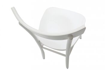 Chaise Dmora pour salon ou cuisine, style campagnard, bois laqué, cm 44x41h83, couleur Blanc 4