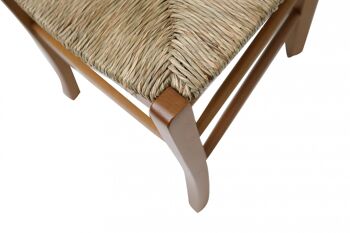 Chaise Dmora pour salon ou cuisine, style campagnard, structure en bois avec assise en paille, cm 37x40h87, couleur marron 2