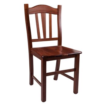 Chaise Dmora pour salon ou cuisine, style campagnard, structure en bois avec assise en paille, cm 39x45h96, couleur noyer 1