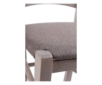 Chaise Dmora pour salon ou cuisine, style campagnard, tissu rembourré et structure en bois, cm 44x44h88, couleur marron 2