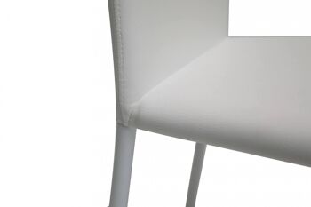 Chaise Dmora pour salon ou cuisine, style moderne, assise en éco-cuir et structure en acier, cm 48x43h98, couleur Blanc 2