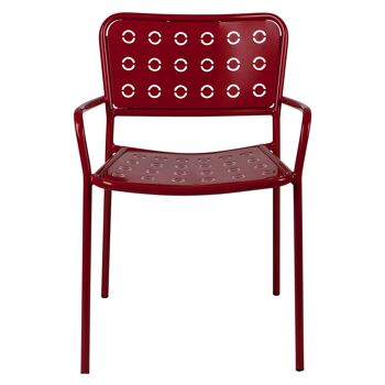 Chaise empilable Dmora en acier, Made In Italy, couleur rouge, cm 55 x 53 x h101 3