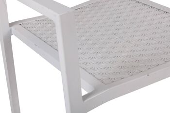 Dmora Chaise empilable en aluminium avec accoudoirs, couleur blanche, cm 56 x 45 x h83,5 5