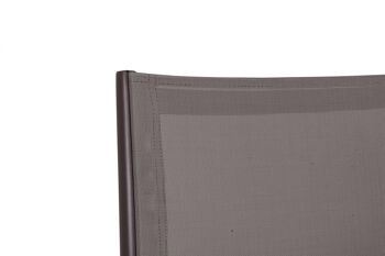 Dmora Chaise empilable en aluminium et textilène, couleur marron, cm 56 x 62 x h85 4