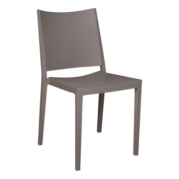 Dmora Chaise empilable moderne en métal et polypropylène, pour l'intérieur et l'extérieur, Made in Italy, cm 54x56h82, couleur Gris 1