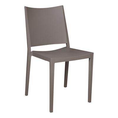 Dmora Sedia impilabile moderna in metallo e polipropilene, per interno e esterno, Made in Italy, cm 54x56h82, colore Grigio