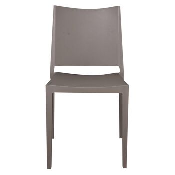 Dmora Chaise empilable moderne en métal et polypropylène, pour l'intérieur et l'extérieur, Made in Italy, cm 54x56h82, couleur Gris 2