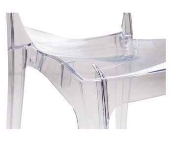 Dmora Chaise empilable moderne en métal et polypropylène, pour salle à manger, cuisine ou salon, cm 54x50h84, assise h cm 44, couleur transparente 4