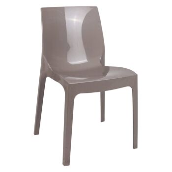 Dmora Chaise empilable moderne en métal et polypropylène, pour salle à manger, cuisine ou salon, cm 54x52h81, assise h cm 42, couleur grise 1