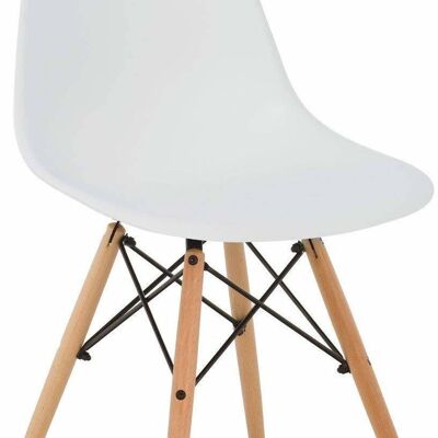 Dmora Sedia in stile scandi in legno, per sala da pranzo, cucina o salotto, cm 50x46h82, colore Bianco