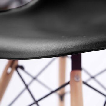 Chaise de style Dmora Scandi en bois, pour salle à manger, cuisine ou salon, cm 56x47h81, assise h cm 48, couleur Noir 4