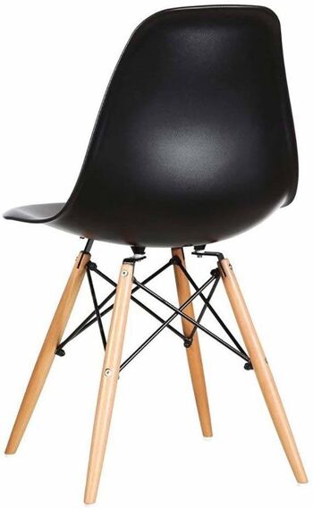 Chaise de style Dmora Scandi en bois, pour salle à manger, cuisine ou salon, cm 56x47h81, assise h cm 48, couleur Noir 6