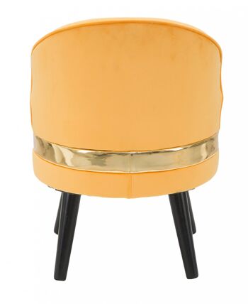 Chaise Dmora Mini en bois de pin, revêtement en éponge et velours, couleur orange avec bande dorée, Mesure 45 x 62 x 45 cm 5