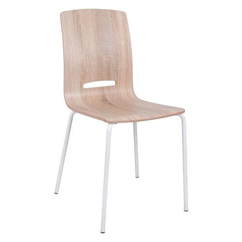 Dmora Sedia moderna in legno, per sala da pranzo, cucina o salotto, cm 50x41h90, Seduta h cm 46, colore Marrone