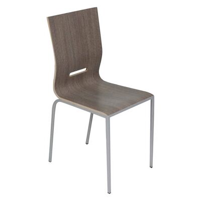 Dmora Sedia moderna in metallo e laminato, per sala da pranzo, cucina o salotto, cm 40x50h88, Seduta h cm 43, colore Grigio