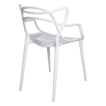 Dmora Chaise moderne en polypropylène, pour salle à manger, cuisine ou salon, cm 57x60h87, assise h cm 47, couleur Blanc 3